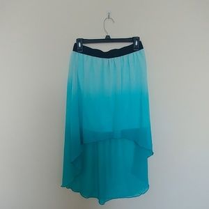 Forever21 Teal Ombre High-low skirt